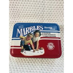 Channel Craft Marbles Shooting Games Tin Set 48 Marbles 2 Shooters Handbook USA